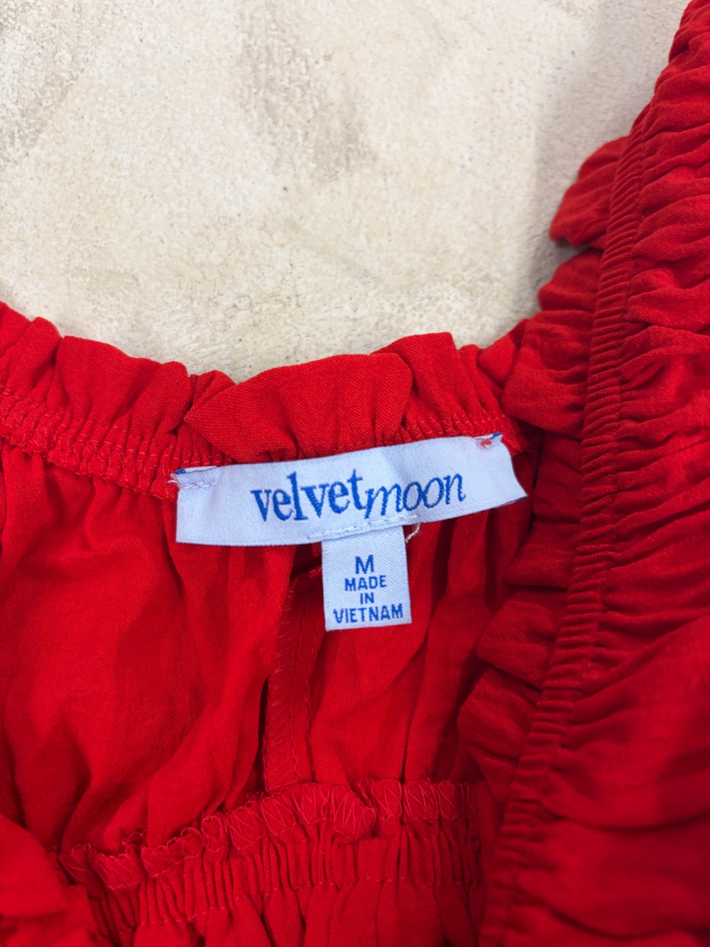 Velvet Red Ruched Ruffle-Trim Tank - Picture 2 of 2